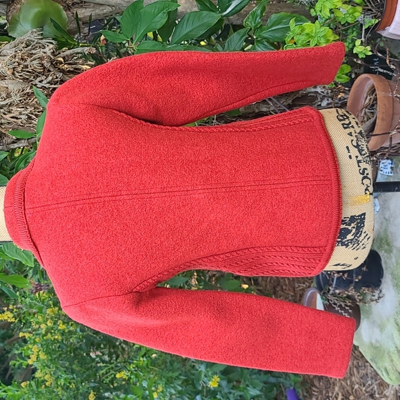 Vintage Geiger Tyrol S. red 100% wool button front sweater. EUC. Made in Austria - Picture 7 of 14